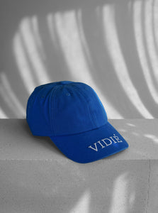 Troblue blue baseball cap 100 % organic cotton, vintage style, visir logo embroidery, Kanye west style cap, hailey bieber blue cap